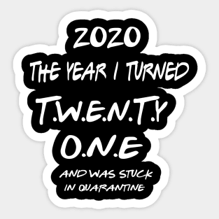 21st Birthday Shirt Sticker